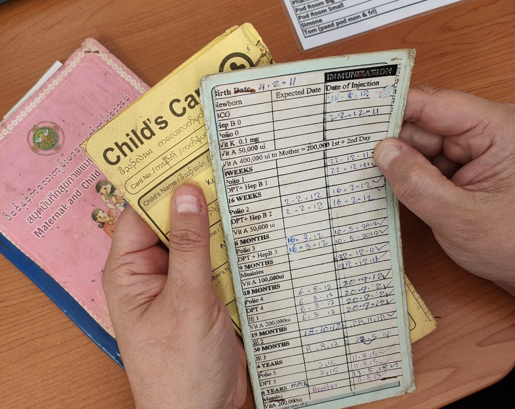 Immunisation award Child’s Card