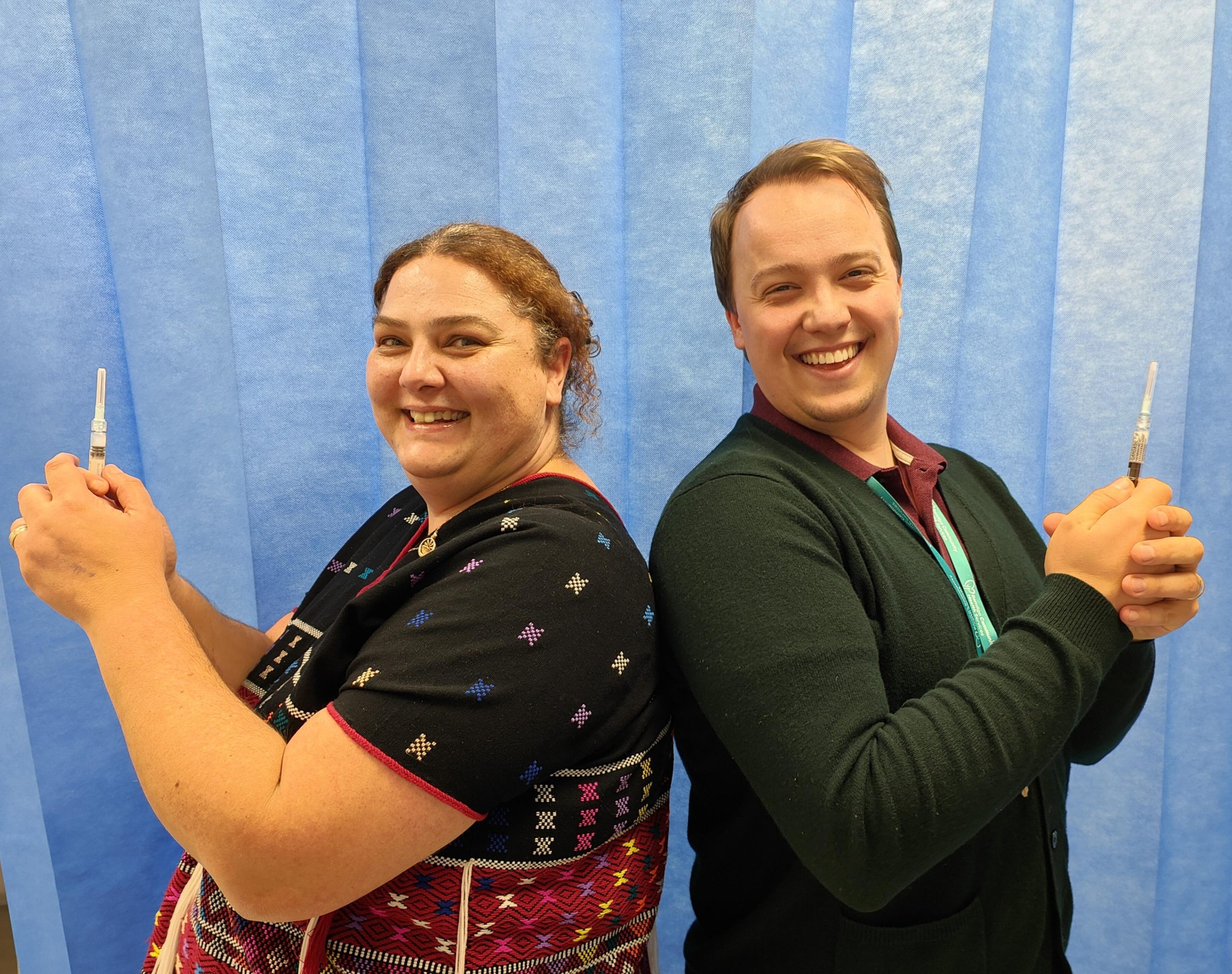 Immunisation award Veronica and Dr Barclay