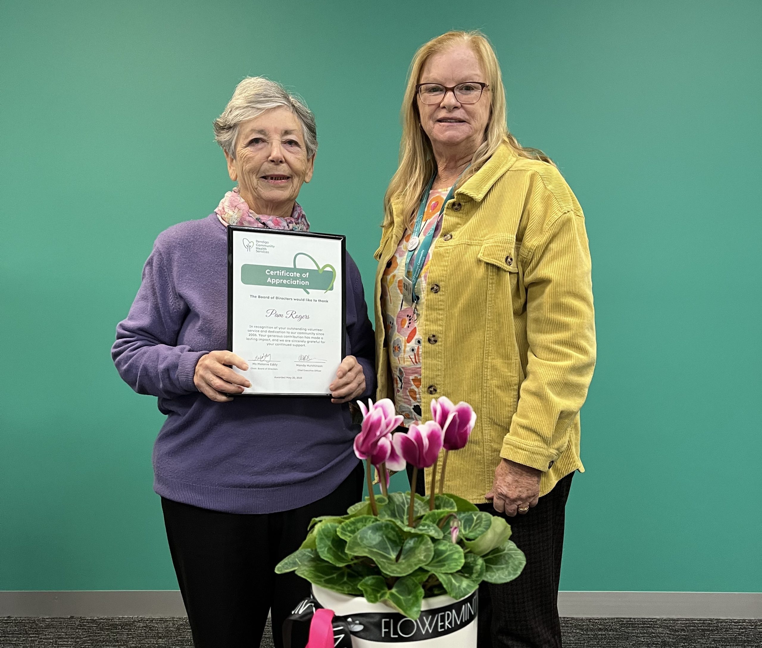 Volunteer Pam and Judy Ryan